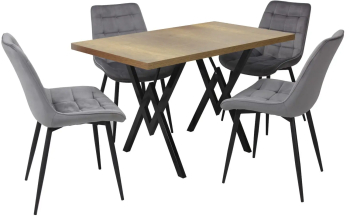 Set masa fixa Arta Nuc cu 4 scaune Onix Gri 