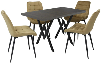 Set masa fixa Arta Wenge cu 4 scaune Onix Bej 
