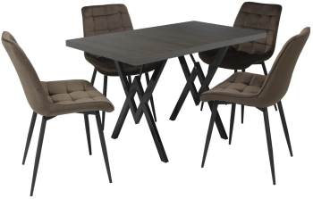 Set masa fixa Arta Wenge cu 4 scaune Onix Maro 