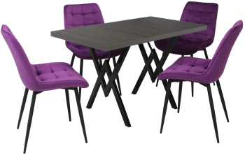 Set masa fixa Arta Wenge cu 4 scaune Onix Mov 
