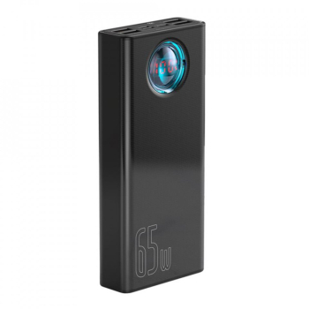 Acumulator Extern 4x USB Type-C Lighting Micro-USB Fast Charge 65W 30000mAh - Baseus Amblight PPLG000101 - Black 