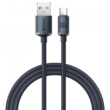 Cablu Baseus Crystal Shine Fast Charge USB USB-C 100W 2m negru 
