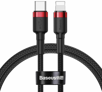Cablu de Date Type-C la Lightning 18W 1m - Baseus Cafule CATLKLF-91 - Black / Red