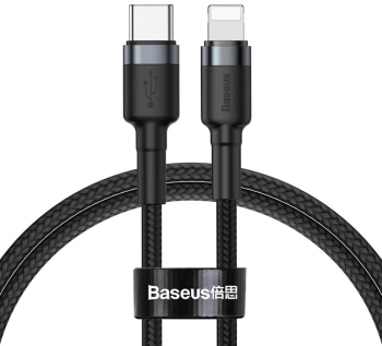 Cablu de Date Type-C la Lightning 18W 1m - Baseus Cafule CATLKLF-G1 - Grey / Black 
