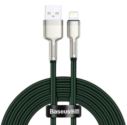 Cablu de Date USB la Lightning 2.4A 2m - Baseus Cafule CALJK-B06 - Green 