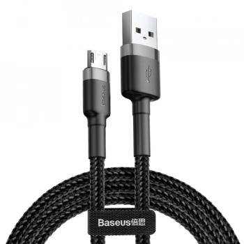 Cablu de Date USB Micro-USB 1.5A 2m Baseus Cafule CAMKLF-CG1 - Gray Black
