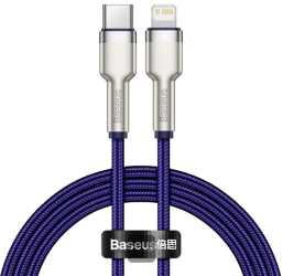 Cablu Type-C to Lightning Fast Charging PD20W 480Mbps 2.4A 1m - Baseus Cafule Series Metal CATLJK-A05 - Purple 