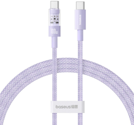 Cablu USB-C la Type-C Super Fast Charging 100W 1m - Baseus Gem P10373000511-00 - Nebula Purple 