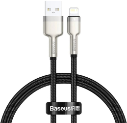Cablu USB to Lightning 2.4A 480Mbps 1m - Baseus Cafule Series Metal CALJK-A01 - Black 