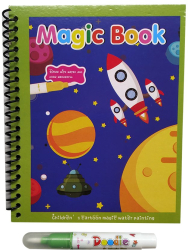 Carte de colorat cu apa reutilizabila 8 pagini 4 imagini Magic Water Book Rachete 