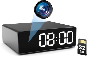 Ceas de birou cu Camera Spion iUni IP33 Wi-Fi 32GB Full HD 150 grade Night Vision Senzor de miscare P2P 