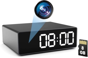 Ceas de birou cu Camera Spion iUni IP33 Wi-Fi 8GB Full HD 150 grade Night Vision Senzor de miscare P2P 