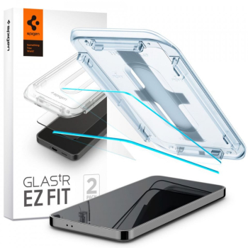 Folie pentru Samsung Galaxy S24 set 2 - Spigen Glas.tR EZ FIT - Clear 