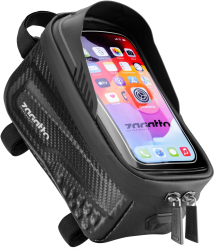 Geanta bicicleta cadru Zagatto® Neagra Dimenziuni 20x13x10 cm Borseta bicicleta cu suport telefon Impermeabila Pentru ciclism MTB 