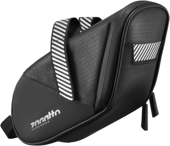 Geanta sa pentru biciceta Zagatto® Neagra Compacta Usor de montat Impermeabila Cu elemente reflectorizante Usoara Fermoar dublu 