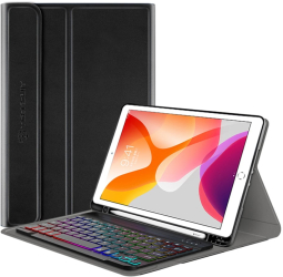 Husa cu Tastatura pentruiPad 10.2 2019 / 2020 / 2021 - Techsuit CozyTab Case - Black 