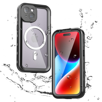Husa pentru iPhone 15 - ShellBox Waterproof IP68 MagSafe Case - Black 