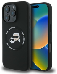 Husa pentru iPhone 16 Pro Max - Karl Lagerfeld Silicone MagSafe KLHMP16XSKCHTCK - Karl&Choupette Head 