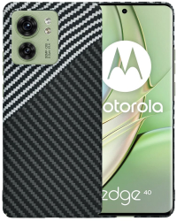 Husa pentru Motorola Edge 40 / Edge 2023 - Techsuit Carbonite FiberShell - Stealth Gray 