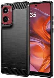 Husa pentru Motorola Moto G05 / E15 - Techsuit Carbon Silicone - Black 