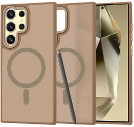 Husa pentru Samsung Galaxy S24 Ultra - Techsuit HaloFrostA MagSafe Series - Sandstone Brown 