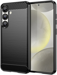 Husa pentru Samsung Galaxy S25 - Techsuit Carbon Silicone - Black 