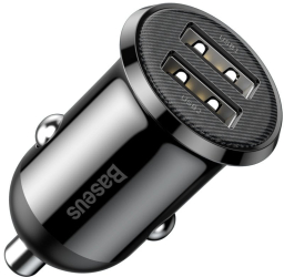 Incarcator auto Baseus Grain Pro Car Charger Dual USB 4.8A negru 