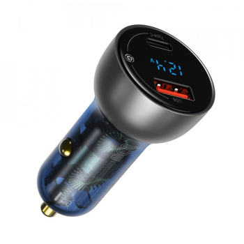 Incarcator auto Baseus Particular Digital Display QC+PPS Dual 65W transparent 