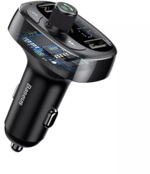 Incarcator cu Modulator pentru Masina 2x USB TF Card MP3 - Baseus CCMT000301 - Black