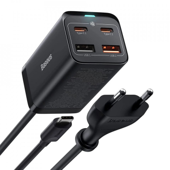 Incarcator rapid universal Baseus GaN3 Pro 2x USB-C 2x USB 65W Negru 