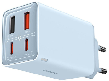 Incarcator retea Baseus GaN6 Pro Fast Charge 2C+2U 65W + cablu USB-C 100W 1m albastru 