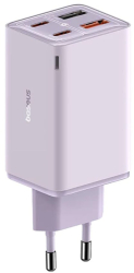 Incarcator retea Baseus GaN6 Pro Fast Charge 2C+2U 65W + cablu USB-C 100W 1m violet 
