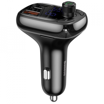 Modulator FM cu Incarcator pentru Masina 2x USB Type-C Bluetooth MP3 Player - Baseus S-13 CCMT000101 - Black 