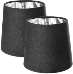 Set 2 Abajururi E14 Negru/Argintiu Navaris 53996.01.42 