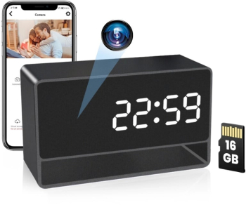 Camera Spion in ceas de birou iUni IP27 Mini 16GB Wi-Fi Vizualizare 4K Night Vision Senzor de miscare 