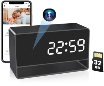 Camera Spion in ceas de birou iUni IP27 Mini 32GB Wi-Fi Vizualizare 4K Night Vision Senzor de miscare 