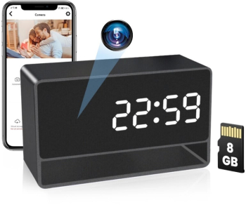 Camera Spion in ceas de birou iUni IP27 Mini 8GB Wi-Fi Vizualizare 4K Night Vision Senzor de miscare 