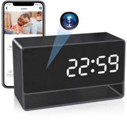 Camera Spion in ceas de birou iUni IP27 Mini Wi-Fi Vizualizare 4K Night Vision Senzor de miscare 