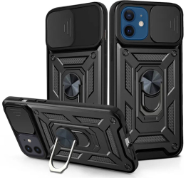 Husa pentru iPhone 12 / iPhone 12 Pro - Techsuit CamShield Series - Black 