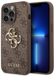 Husa pentru iPhone 14 Pro Max - Guess Hardcase 4G Big Metal Logo GUHCP14X4GMGBR - Brown 