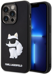 Husa pentru iPhone 14 Pro Max - Karl Lagerfeld 3D Design KLHCP14X3DRKHNK - Rubber Choupette 
