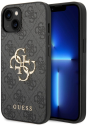 Husa pentru iPhone 15 - Guess Hardcase 4G Big Metal Logo GUHCP15S4GMGGR - Grey 