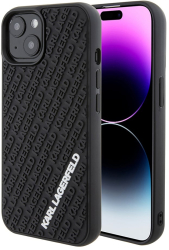 Husa pentru iPhone 15 / iPhone 14 / iPhone 13 - Karl Lagerfeld 3D Design KLHCP15S3DMKRLK - Rubber Multi Logo 