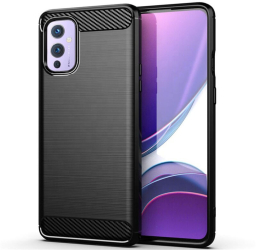 Husa pentru OnePlus 9 - Techsuit Carbon Silicone - Black 