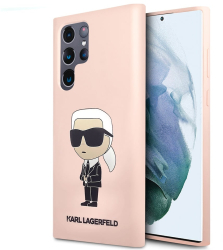 Husa pentru Samsung Galaxy S23 Ultra - Karl Lagerfeld Silicone KLHCS23LSNIKBCP - Pink Ikonik 
