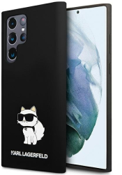 Husa pentru Samsung Galaxy S24 Ultra - Karl Lagerfeld Silicone KLHCS24LSNCHBCK - Choupette 