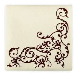 Servetele de masa festive Linclass - Pomp crem-mocca / 40 x 40 cm / 50 buc 