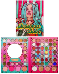 Set de Machiaj Kevin&Coco 72 de Culori Paleta de Farduri Iluminatoare Blush Model Christmas Babe Oglinda Rotunda 25.5x20x1.7 cm Multicolor 