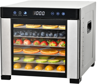 Deshidrator de alimente Heinner ProDry Essential HFD-KD600SS 550-650W 6 tavi inox functie UV control digital display LED timer interval 