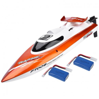 Barca cu telecomanda si 2 acumulatori iUni FT009i Top Speed Racing Flipped Boat Portocaliu 